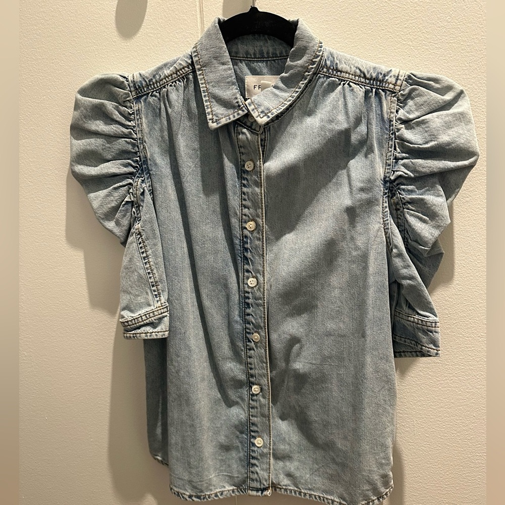 Frame Denim Ruched sleeve Shirt